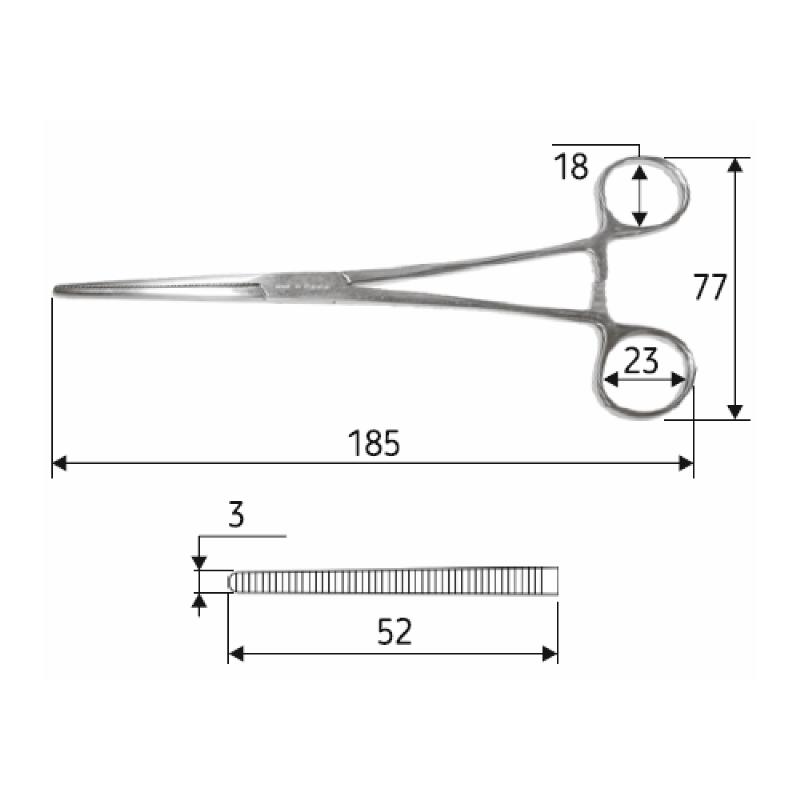 Затискач судинний прямий, Rochester Pean, 18,5 cм, J-17-382. Surgicon